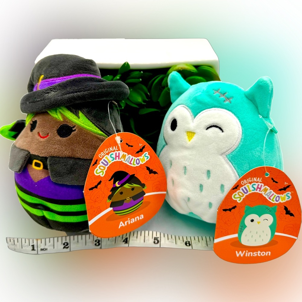 🌺Squishmallows 5" Halloween Plush Witch and Owl Set Of 2🌸🌺